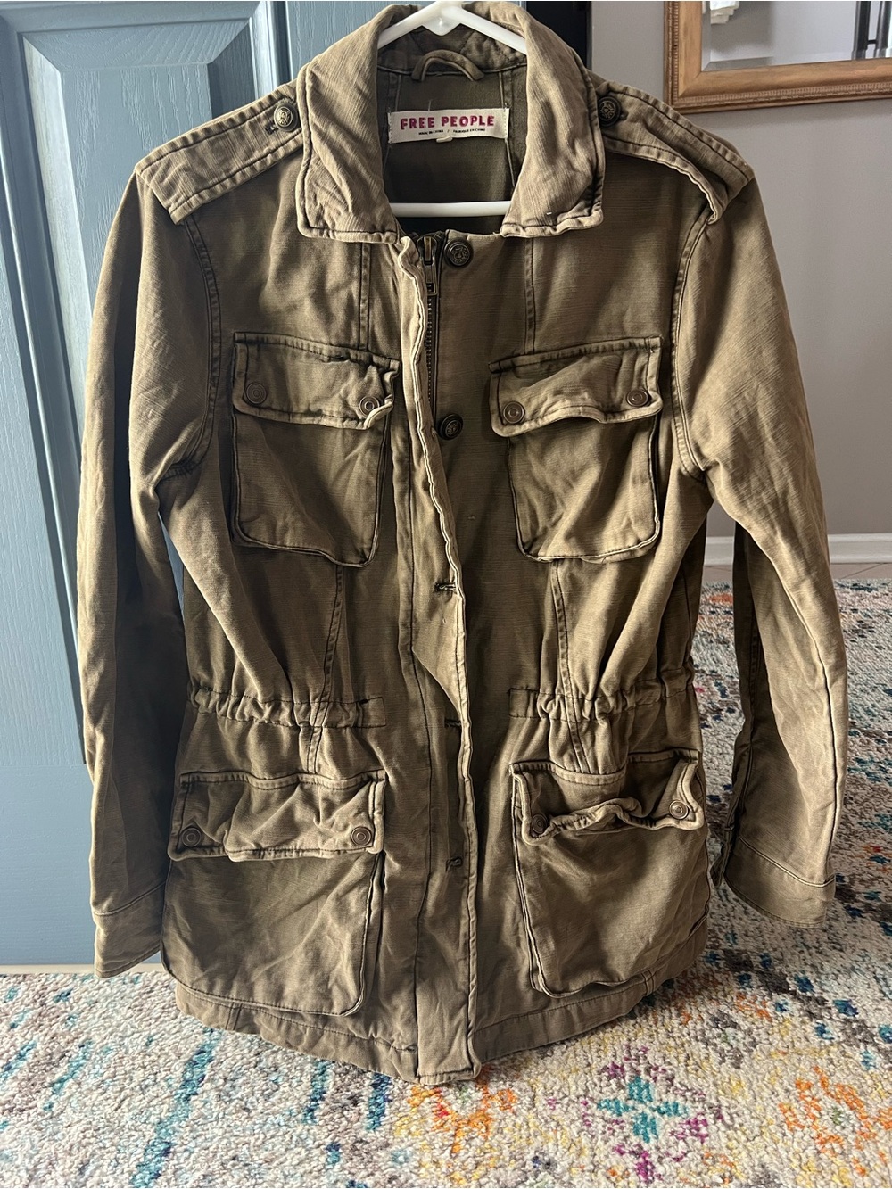 Free People Women’s Olive Utility Field Jacket - Size Small